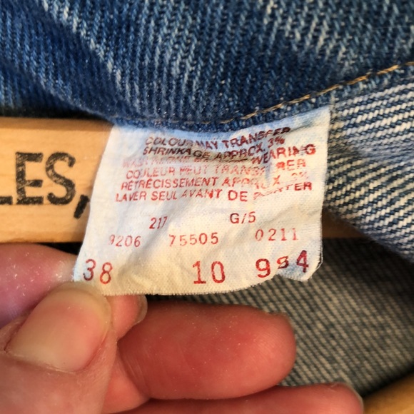 Levi’s M’s Vintage 80’s 2 pocket Trucker Denim Jacket ~ size 38 reg (75505 0211) - Picture 10 of 10